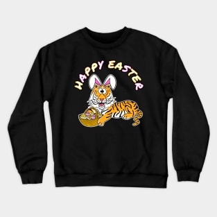 Easter Tiger Bunny Eggs Crewneck Sweatshirt